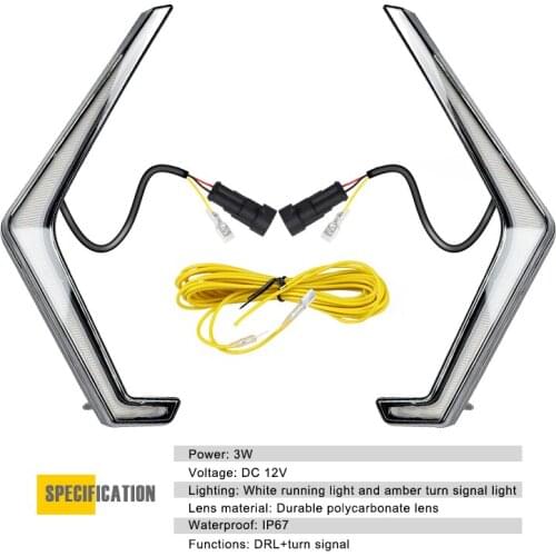 12V Front Driver Signature Light white amber turn signal light RGB for Polaris RZR XP Turbo 4 Turbo Xp 1000 4 1000 2019