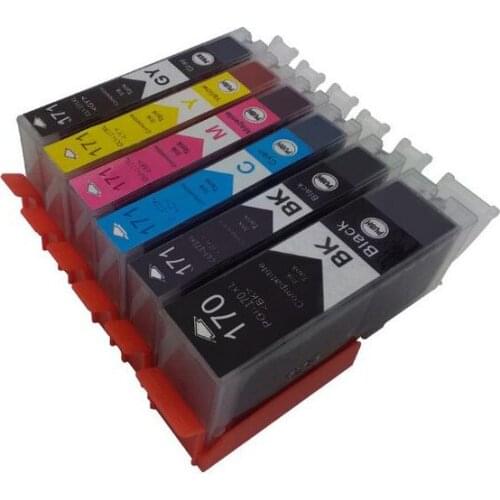 2set PGI-170XLBK CLI-171XLBK C Y M GY compatible ink cartridge For canon PIXMA MG7710 printer full ink