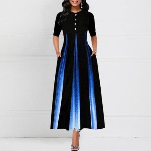 2021 Fashion Women Red Half Sleeve Elegant Round Neck Boho Bandage Print Long Midi Dress Ladies Casual Slim Ladies Dress