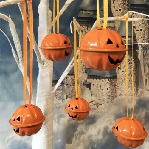 5Pcs 4cm Pumpkin Bells Halloween Metal Pumpkin Bells Tree Ornament On Tree Decorations