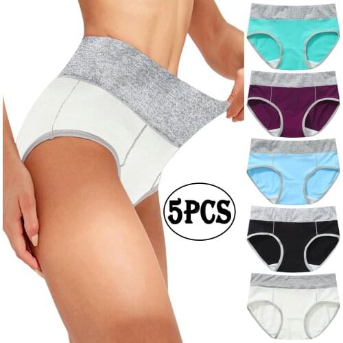 5pcs Women Patchwork Cotton Briefs Panties Female Lingerie Seamless Underpants Underwear culottes pour femmes bragas para mujer