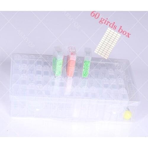 Diamond painting storage box, portable bead storage box 60/120pcs container diamond painting accessories tool pen Label sticker
