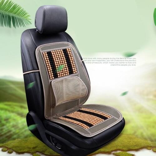Car Summer Seat Covers Wooden Bead Massage Seat Mat Breathable Cooling Cushion Vehicle Accessories