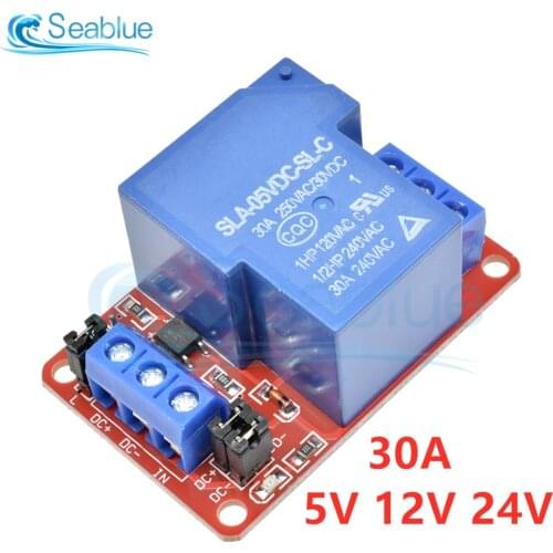 DC 5V 12V 24V 30A High Power 1 Channel Relay Module With Optocoupler H/L Level Triger for Arduino Mega AVR PIC DSP ARM