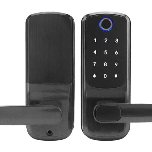 WiFi Smart Door Lock Touch Panel Fingerprint Password IC Card APP Remote Unlock Smart Door Lock with 2 Mechanical Keys for TUYA