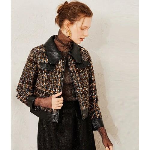 Double Sided Leather Jacket Women Short Autumn Winter Jaket Patchwork Short Coat Spring Autumn Basic Jackets New Fashion