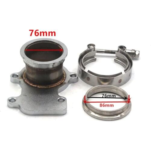 Turbo Downpipe Flange to 3" V-band Adaptor M8 Thru Holes Fit for Cummins Holset WH1C HX35 HX35W HX40 Turbocharger