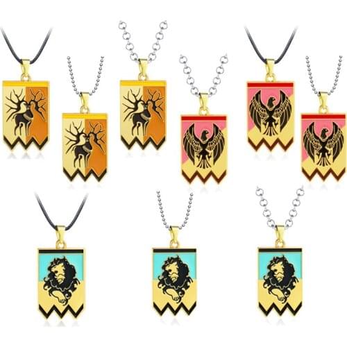 Game Fire Emblem Enamel Necklace Figure Logo Dog Tags Metal Pendant Chain Women Choker Men Jewelry Three Houses Mystery Collares