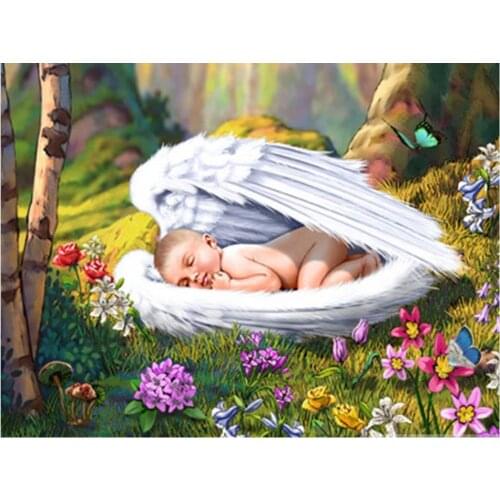 Canvas Size 5d Diamond Painting Full Square Round Drill 5D Diamond Embroidery Home Decoration Baby Angel Diamond Mosaic New