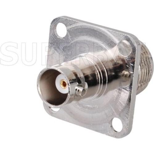 Superbat N Female to BNC Jack 4 hole Mount Flange RF Coaxial Adapter Connector