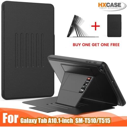 Buy one get one free smart cover for samsung galaxy tab a sm t510 case with magnetic adjustable kickstand leather case