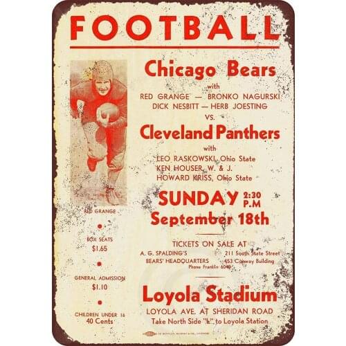 Maiyuan ycy4093 - aluminum metal poster with design of Chicago bears 1932, 8.0 x 12.0 in