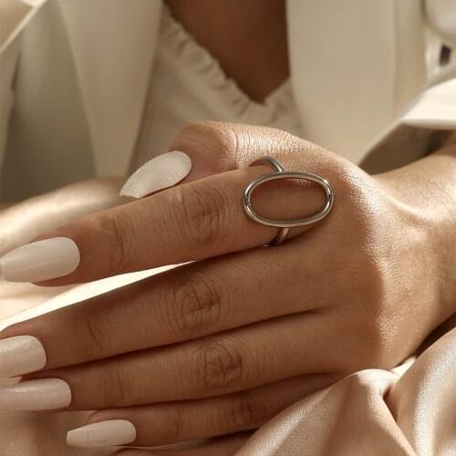 MOREDEAR Simple Circle O Open Adjustable Size Rings For Women Wedding Engagement Party Gifts