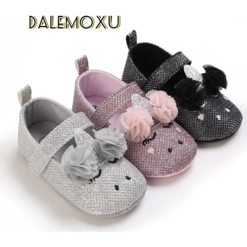 0-18M Lovely Unicorn Baby Shoes Sweet Infants Crib Shoes Newborn Toddler Girls Pram Sneakers Soft Sole Anti-slip Baby Prewalker