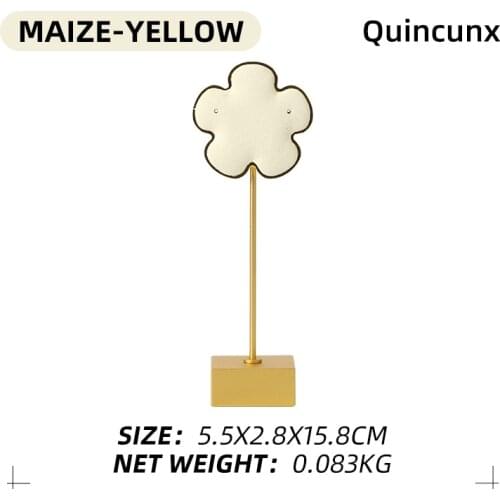 New Flower Shaped Beige Metal Microfiber Jewelry Display Stand For Femal Earring Necklace Jewellery Showcase Holder Organizers