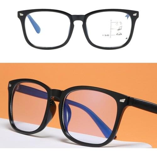 Progressive Multifocal Computer Reading Glasses Blue Light Blocking Large Frame Intelligent Zoom See Far And Near Eyeglasses