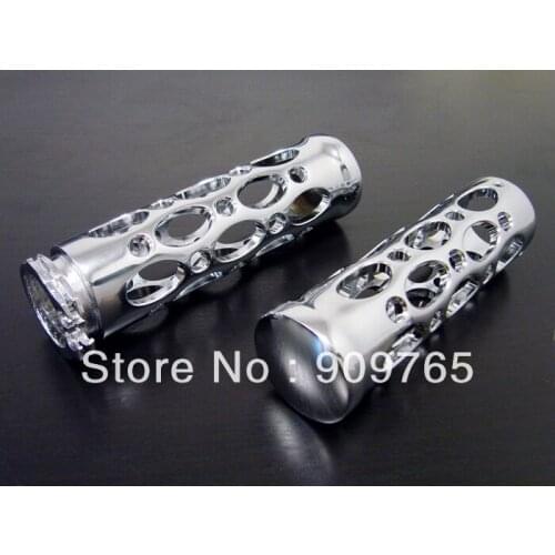 Pair CHROME HANDLEBARS 1" HAND GRIPS For Harley Sportster Dyna Softail V-Rod Street Honda Shadow VTX Suzuki GSX-R