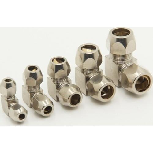 Quick twistPneumatic oil Pipe Fitting4 6 8 10 12 14 16mm Pipe OD Elbow 90 Degrees Brass Compression Tube Pipe Fittings Connector