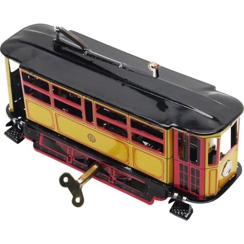 Drop Ship Retro Wind Up Tram Cable Bus Clockwork Streetcar Toy Vintage Collection Kid Gift W30