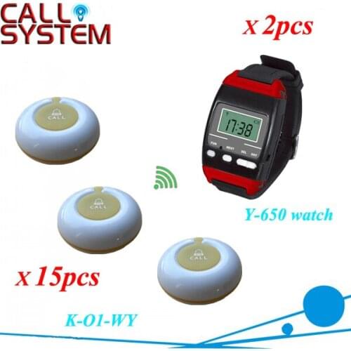 Cheapest Wireless paging bell service smart watch Y-650 with K-O1 high quality buzzer for customer use
