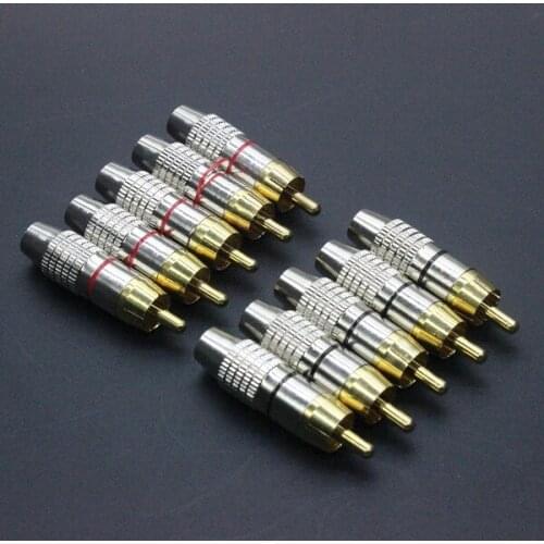 Official Smarian RCA Male Plug Solder Free Audio Video Adapter ConnectorDiy Wheeled Robotic Car Chassis Diy RC Toy Kit Part