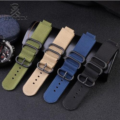Fashionable sports nylon watch belt accessories 16mm forGSHOCK-GST-B200 NATO Elastic Nylon Belt General Brands QualityBreathable