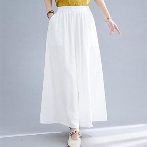 Thin Soft Tencel Loose Women Summer Casual Pants 2021 New High Waist Wide Leg Pants All-match Straight Lady Office Work Pants