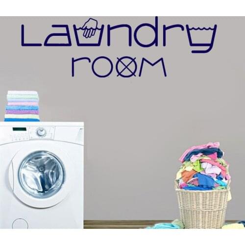 Vinyl Wall Decal Laundry Room Logo Window Murals Creative Laundry Store Decoration Clothes Service Vinyl Wall Decal Poster AC041