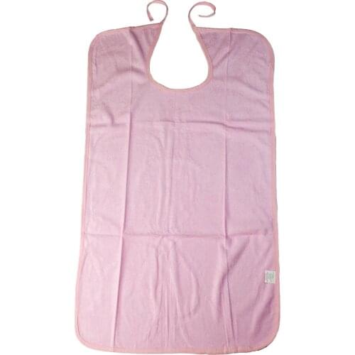 Waterproof Washable Adult Disability Bib Mealtime Cloth Protector Apron Pink
