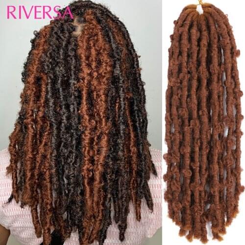 12" / 14inches Butterfly Locs Crochet Hair 1B 4 27 30 613 Blonde Burgundy Red Faux Loc Crochet Braid Dreadlocks Hair Extensions