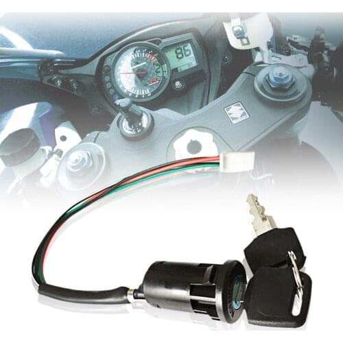 Motorcycle Motorbike Ignition Switch Key for Quad Honda Yamaha Suzuki Universal Ignition Switch Lock Key Black