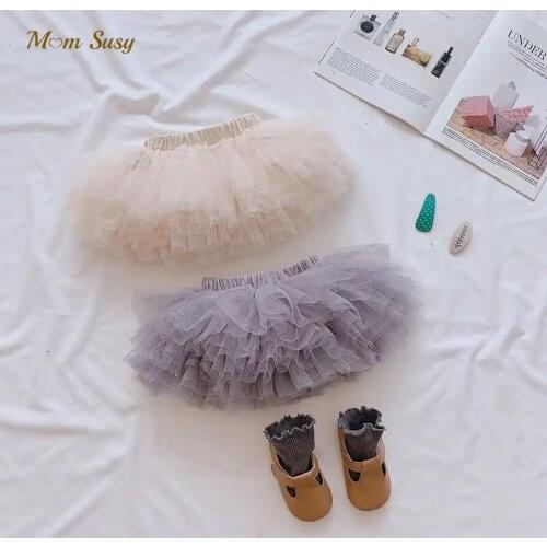 Baby Girl Tutu Skirt Lace Layer Pettiskirt Fluffy Infant Toddler Ballet Princess Tulle Clothes Ballerina Party Birthday Dance