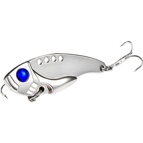 1PCS 6cm 11g Classic Metal VIB Fishing Lures Vibration Spoon Hard Baits 3D Eyes Wobbler Swimbait Cicada Fishing Tackle Crankbait