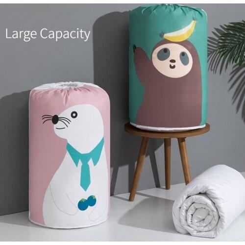 1PCS Cute Cartoon Pattern Plastic Laundry Bag Drawstring Organizer Travel Household Large Capacity Clothing Care Washing Bag
