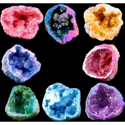 1PC Crystal Agate Cave Crystal Specimen DIY Home Furnishing Decoration Stone Reiki Healing Amethyst