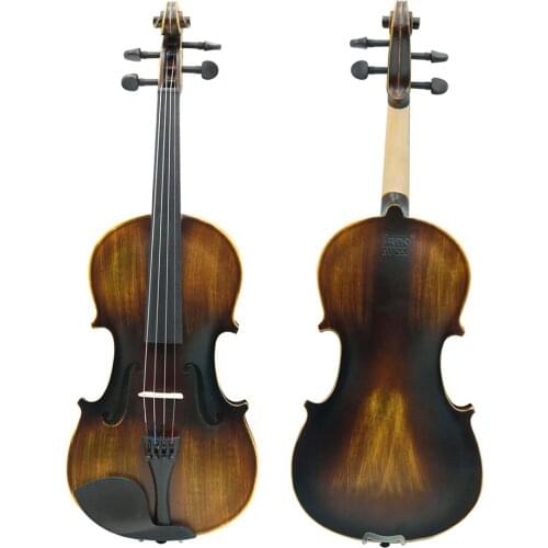 4/4 Solid Wood Acoustic Violin Fiddle With Case Bow Retro Matte Violin Stringed Musical Instrument Beginner Student Musical Gift