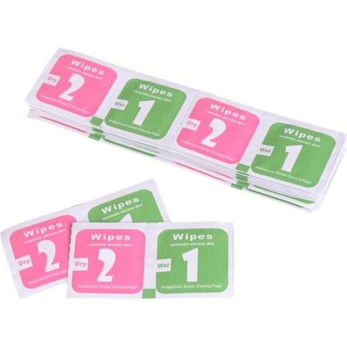 400pcs(200sets) New Camera Lens Phone LCD Screen Dust Removal Tool Dry Wet Cleaning Wipes Paper Set for Phones Computers