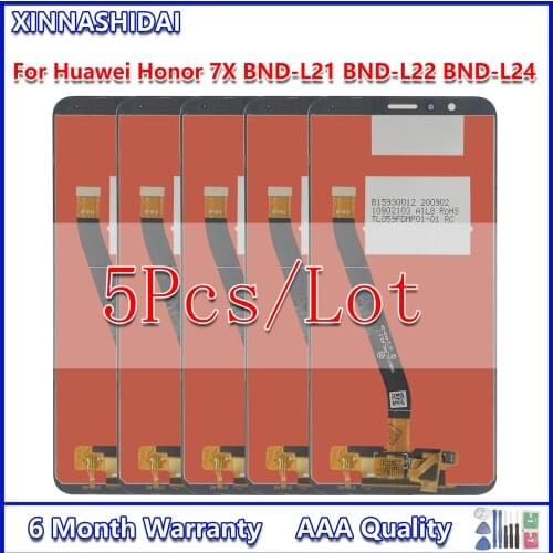 5Pcs/ For Huawei Honor 7X BND-AL10 TL10 BND-L21 L22 L24 Lcd Display Touch Screen Digitizer Replacement