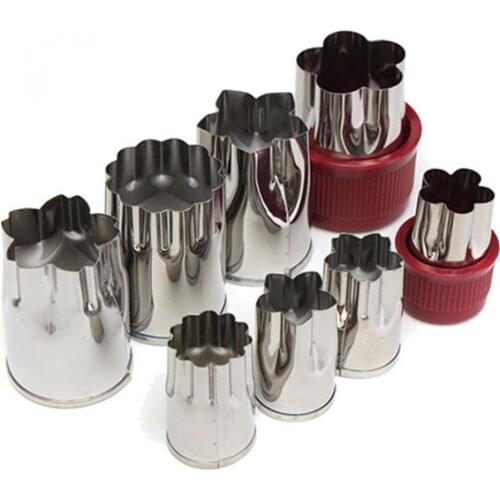 8Pcs Portable New Flower Shape Vegetable Fruit Cake Biscuit Cookie Cutter Mold Slicer Kitchen Supplies Accessories Products