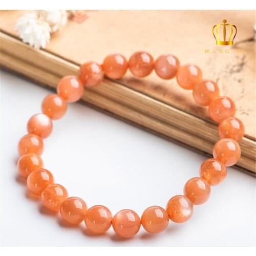 Natural Sunstone Bracelet Jewelry For Women Lady Men Healing Gift Crystal Stone Round Beads Reiki Gemstone AAAAA 7mm 8mm 9mm
