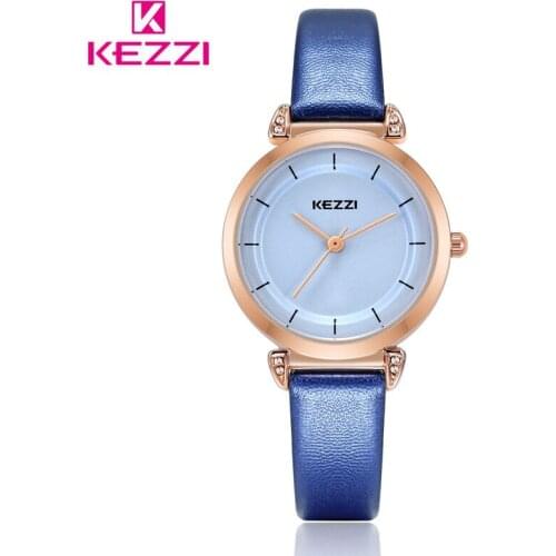 Kezzi Leather Watch Woman Rhinestone Dial Waterproof Quartz Watches Fashion Casual Ladies Wristwatches Montre Femme Reloj Gift