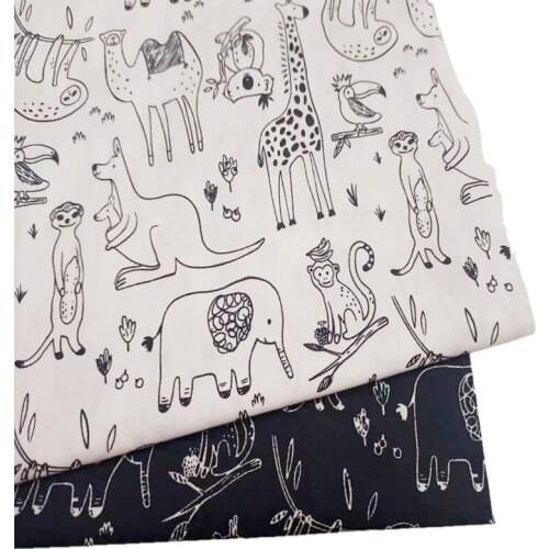Black And White 100% Cotton Twill Fabrics For DIY Sewing Textile Tecido Tissue Patchwork Cloth