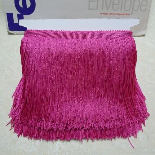 10 Meters 15cm 6" Long Hot Pink Color Latin Dress Tassel Fringe