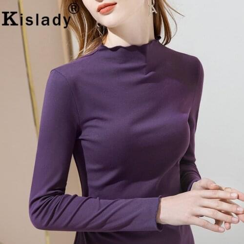 Kislady Tops Sexy Gothic Solid Women ShirtsTurtleneck Long Sleeve Harajuku OL Plus Size Shirt Korean Ruffles Patchwork Clothing