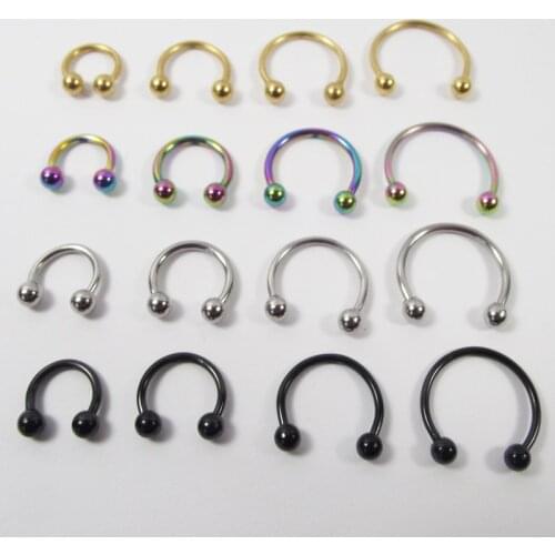 Stainless steel piercing jewelry C-bar horseshoe ring nose ring CBR universal ring eyebrow nail lip nail Rod thickness 16G 1.2mm