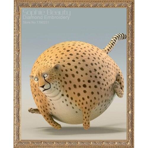 Cartoon Diamond Mosaic Full Diamond Embroidery Leopard 5D Diy Diamond Painting Cross Stitch Square Diamond Set Home Decorative