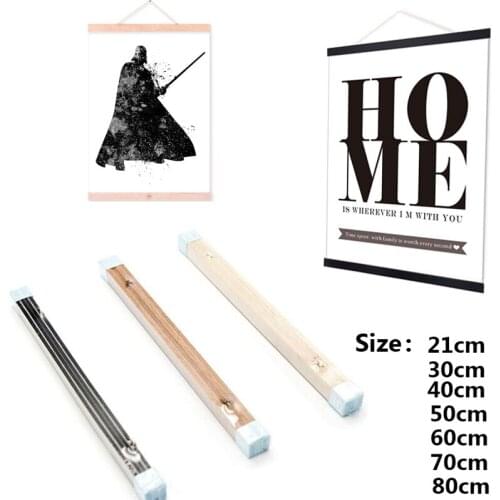 Natural Magnetic Wooden Frame Poster Hanger Photo Frame Poster and Prints Brown Wood Wall Hanging Wall Painting Home Room Decor