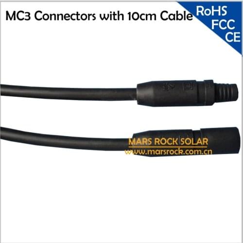 MC3 PV Connectors (male+female) with 5-10cm Cable, Free Shipping