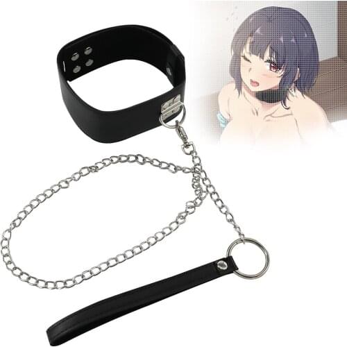 Slave Lock BDSM Bondage Sex Neck Collar and Leash Restraints Sex Toys For Couples