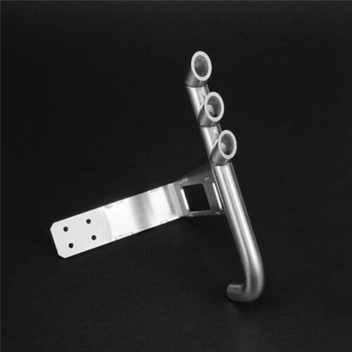 For 1/14 TAMIYA RC Model Metal Truck Tee Exhaust Pipe for 1/14 TAMITA Scania 1850 Truck DIY Model Car Parts